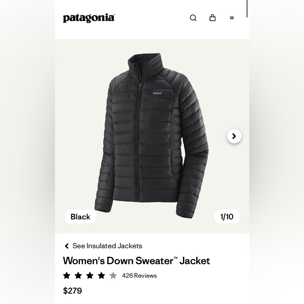 [LIKE NEW] Patagonia Down Black Puffer Jacket